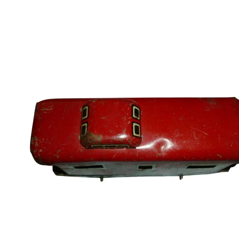 Vintage Marx New York Central Lines 556 Tin Litho Red Caboose Toy Train‎ Car